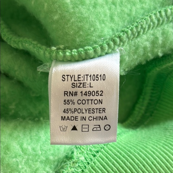 Fashion Nova Large Green Smile More Sweatshirt - Picture 5 of 6